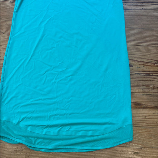 Athleta green sheer bottom hem tank athletic not lined dress SIZE MT