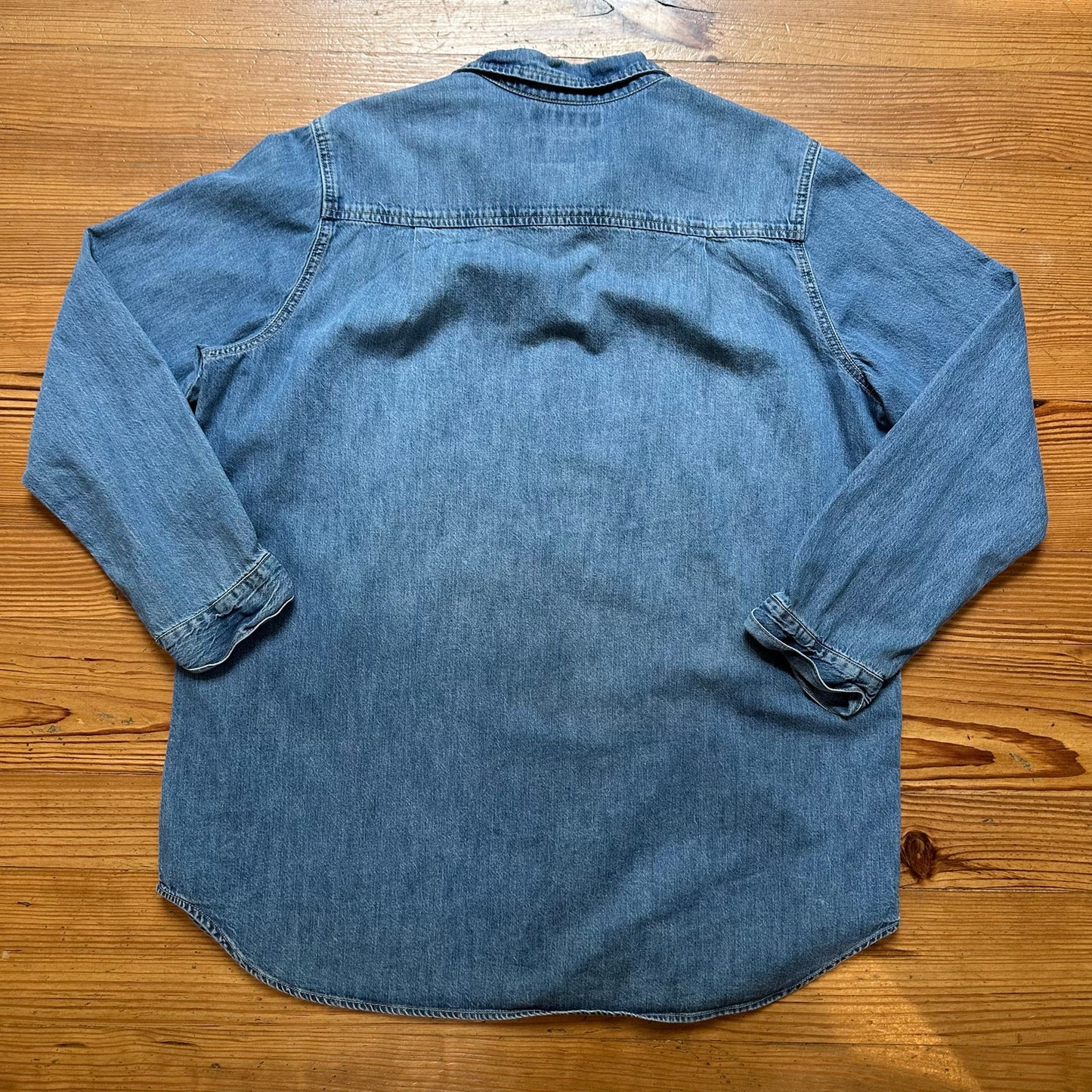 Lucky Brand boyfriend western embroidered long sleeve button up shirt SIZE XL