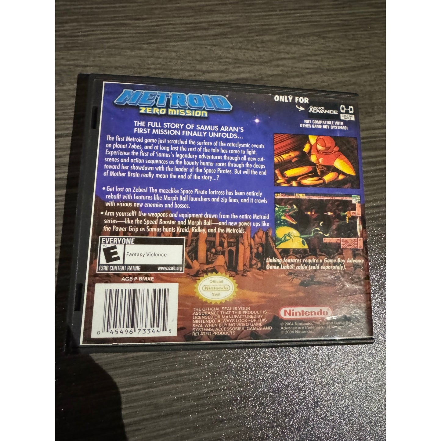 Metroid Zero Mission Game Boy Advance authentic