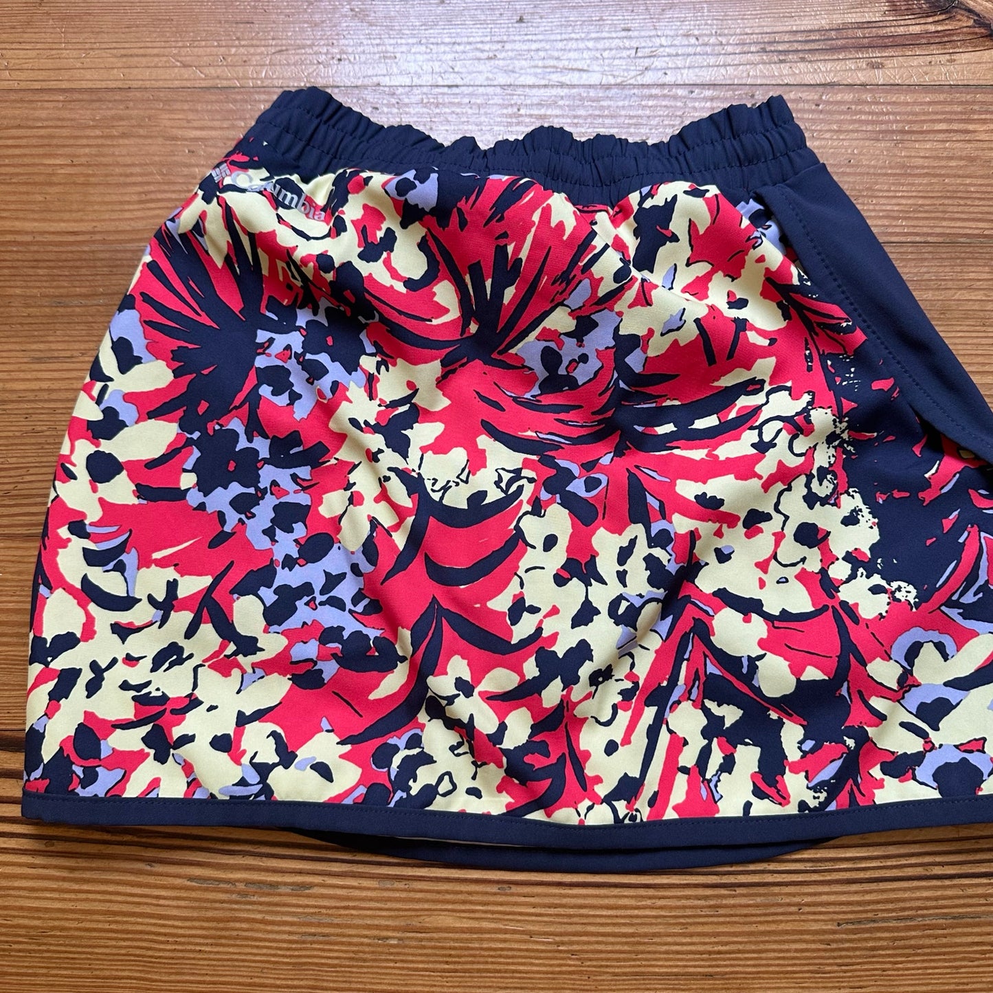 Columbia girls navy floral lined elastic waistband skort SIZE 7