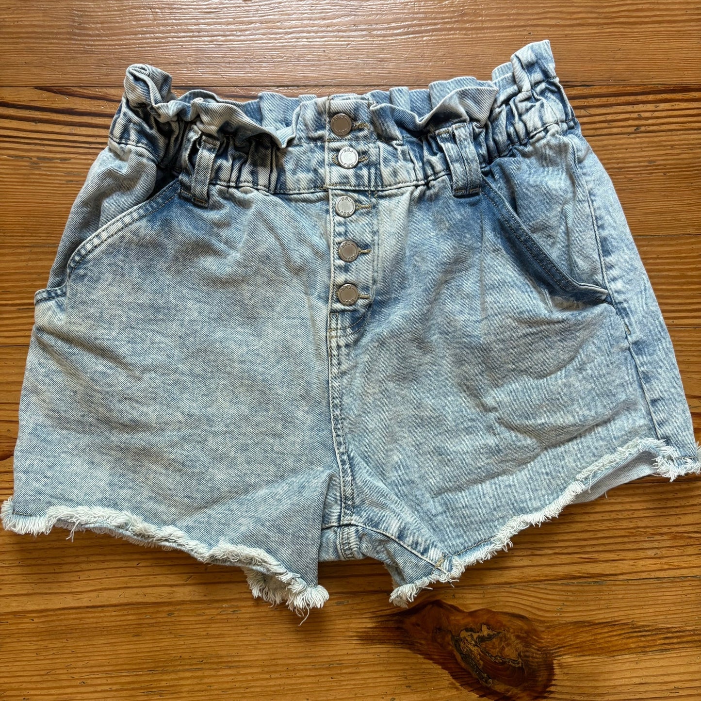 BBJ Los Angeles acid wash high waisted button fly cut off jean shorts SIZE M