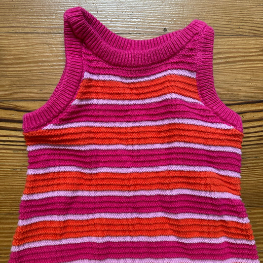 Carter's pink orange striped knit tank dress SIZE 4