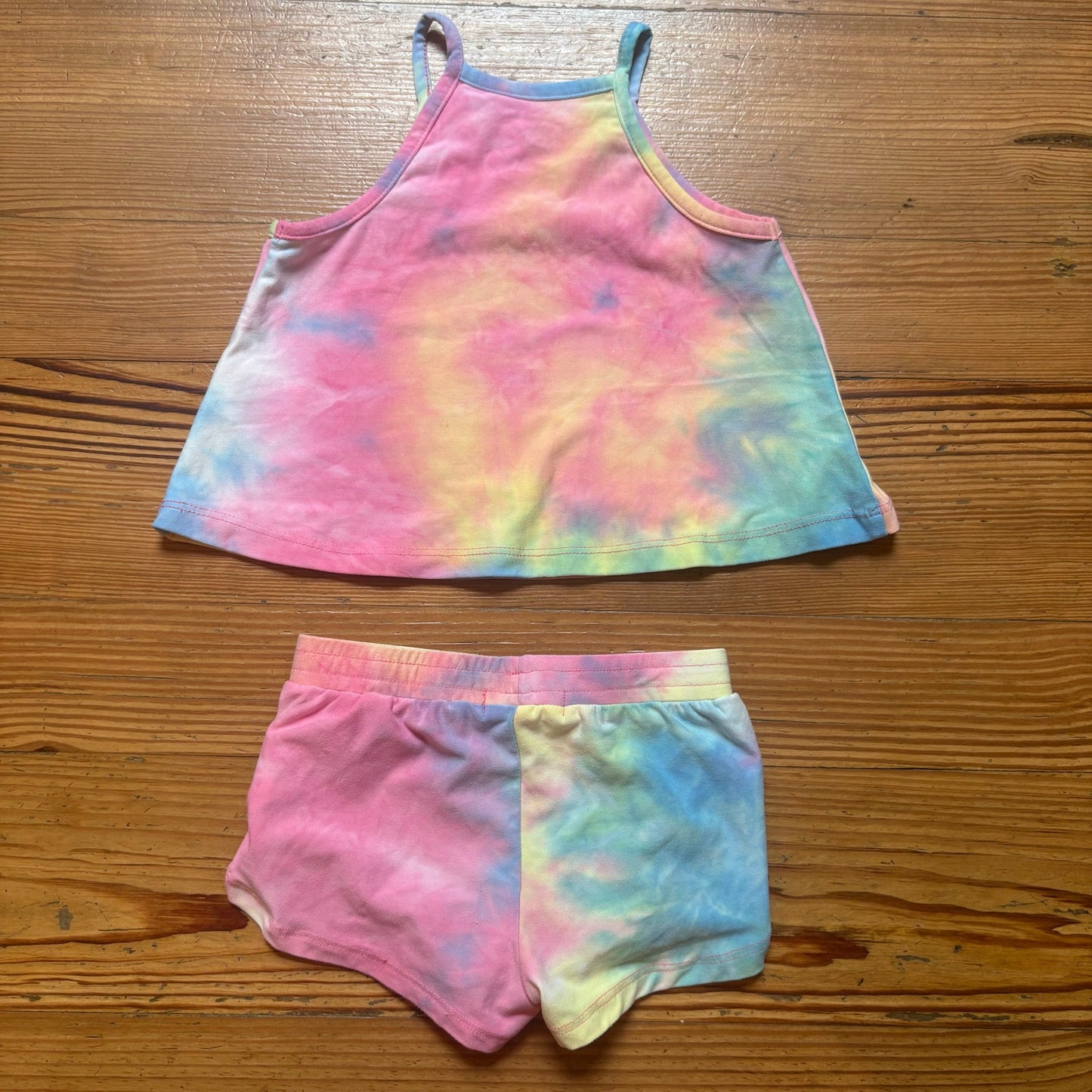 Epic Threads pastel tie dyed tank shorts toddler set SIZE 2T