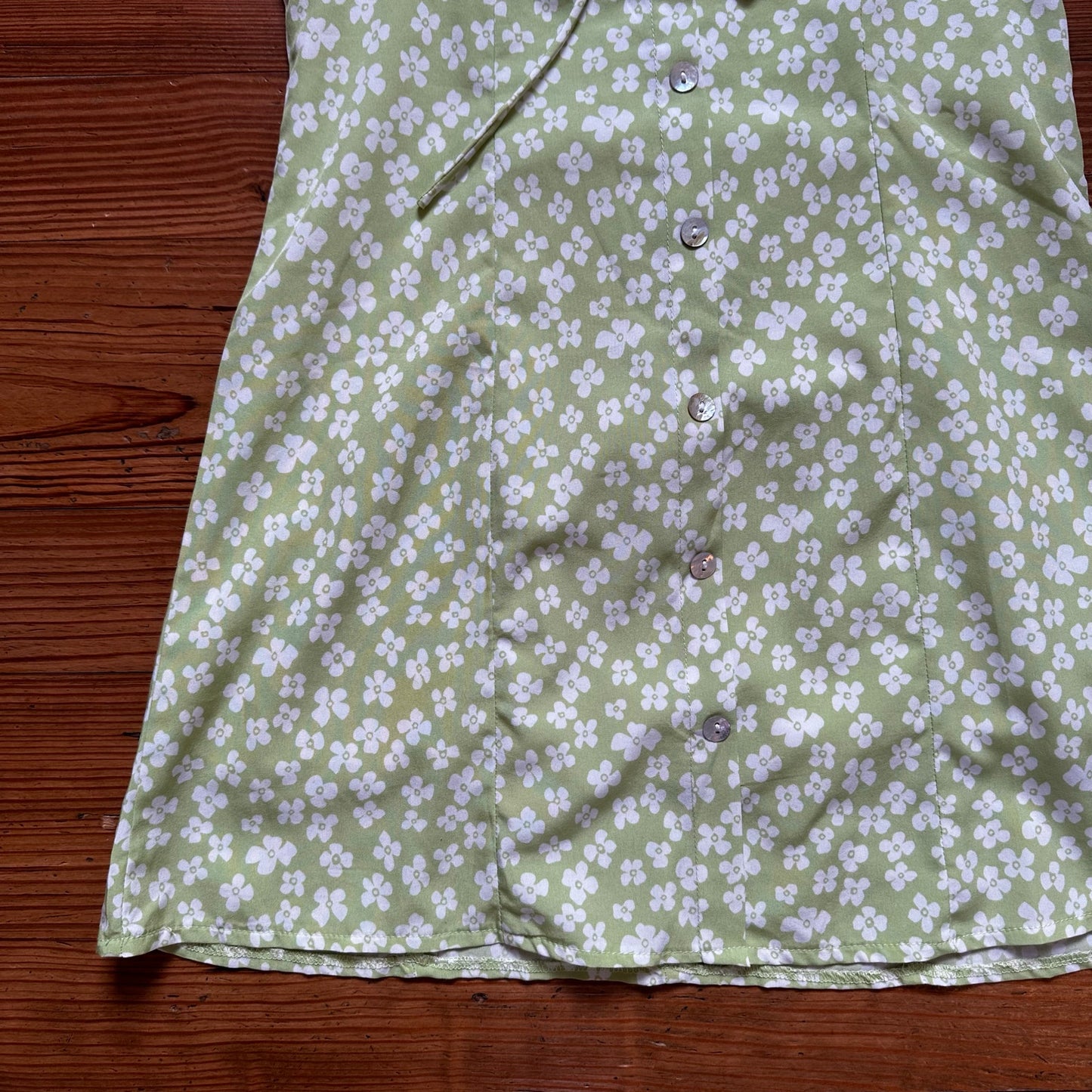 Princess Polly pastel green floral tie strap structured sun dress SIZE 8