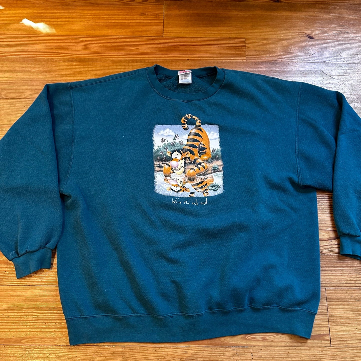 Disney Winnie the Pooh vintage teal Tigger graphic sweatshirt SIZE XXL