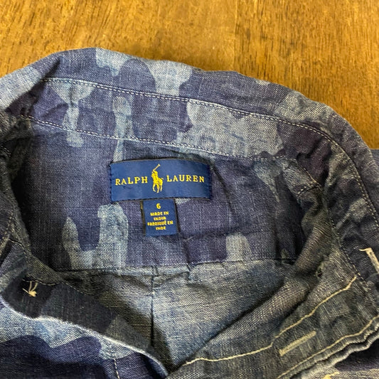 Ralph Lauren denim camouflage long sleeve button up shirt SIZE 5