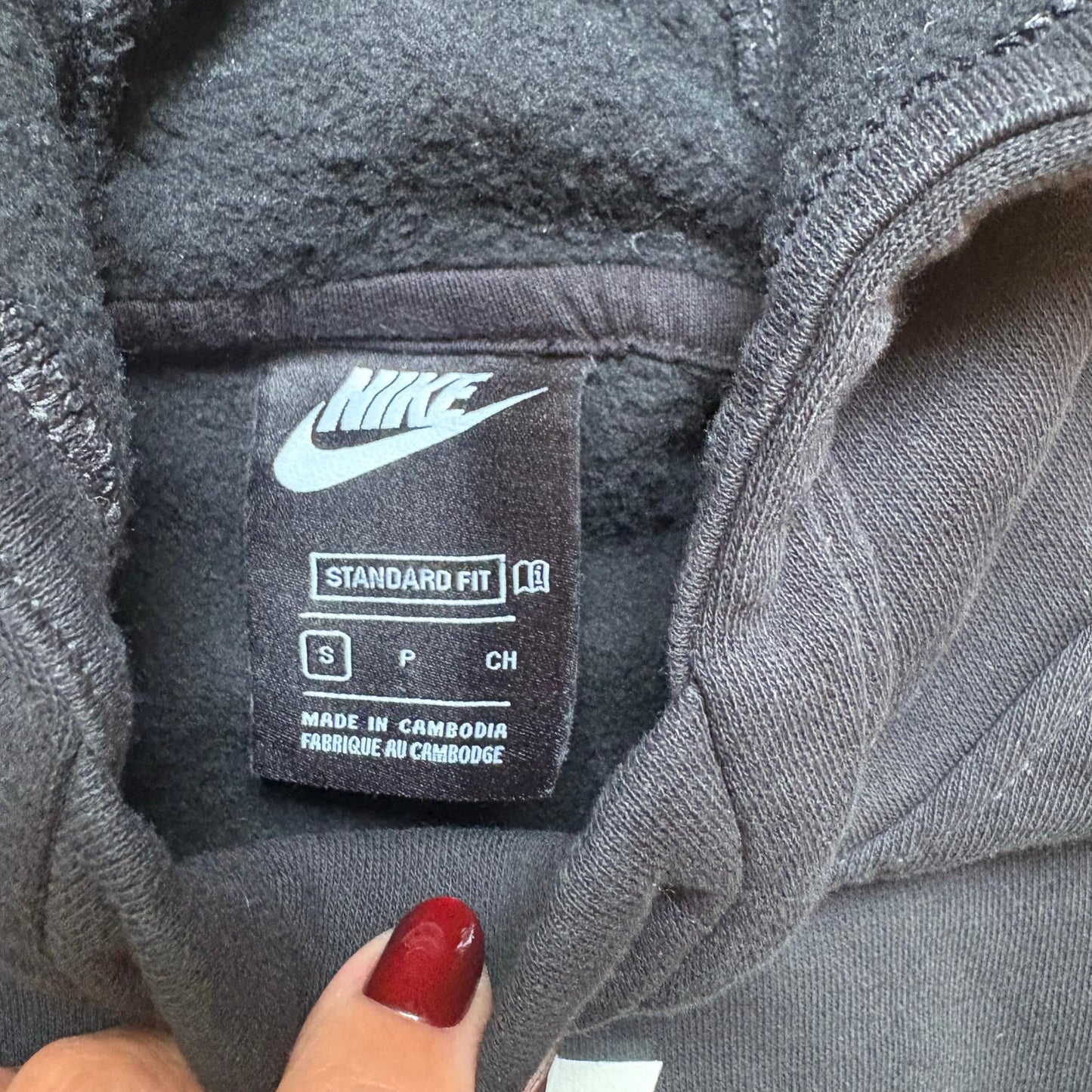Nike black white logo pullover hooded sweatshirt SIZE S