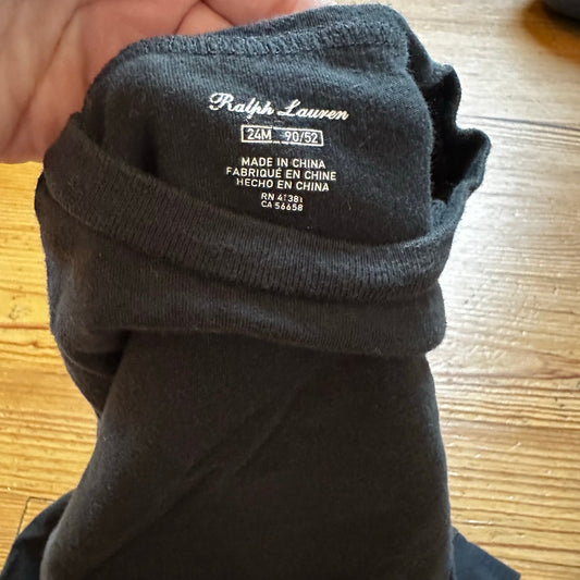 Ralph Lauren black cotton long sleeve emblem shirt SIZE 24M