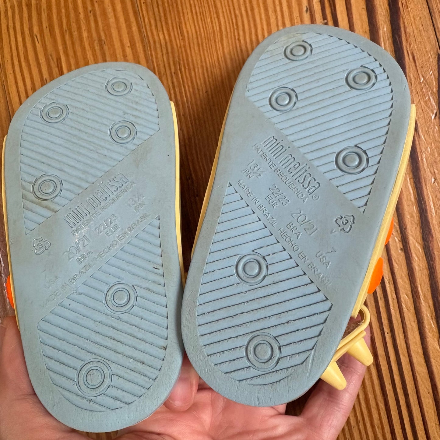Mini Melissa yellow monster face rubber spiked slip on sandals SIZE 7