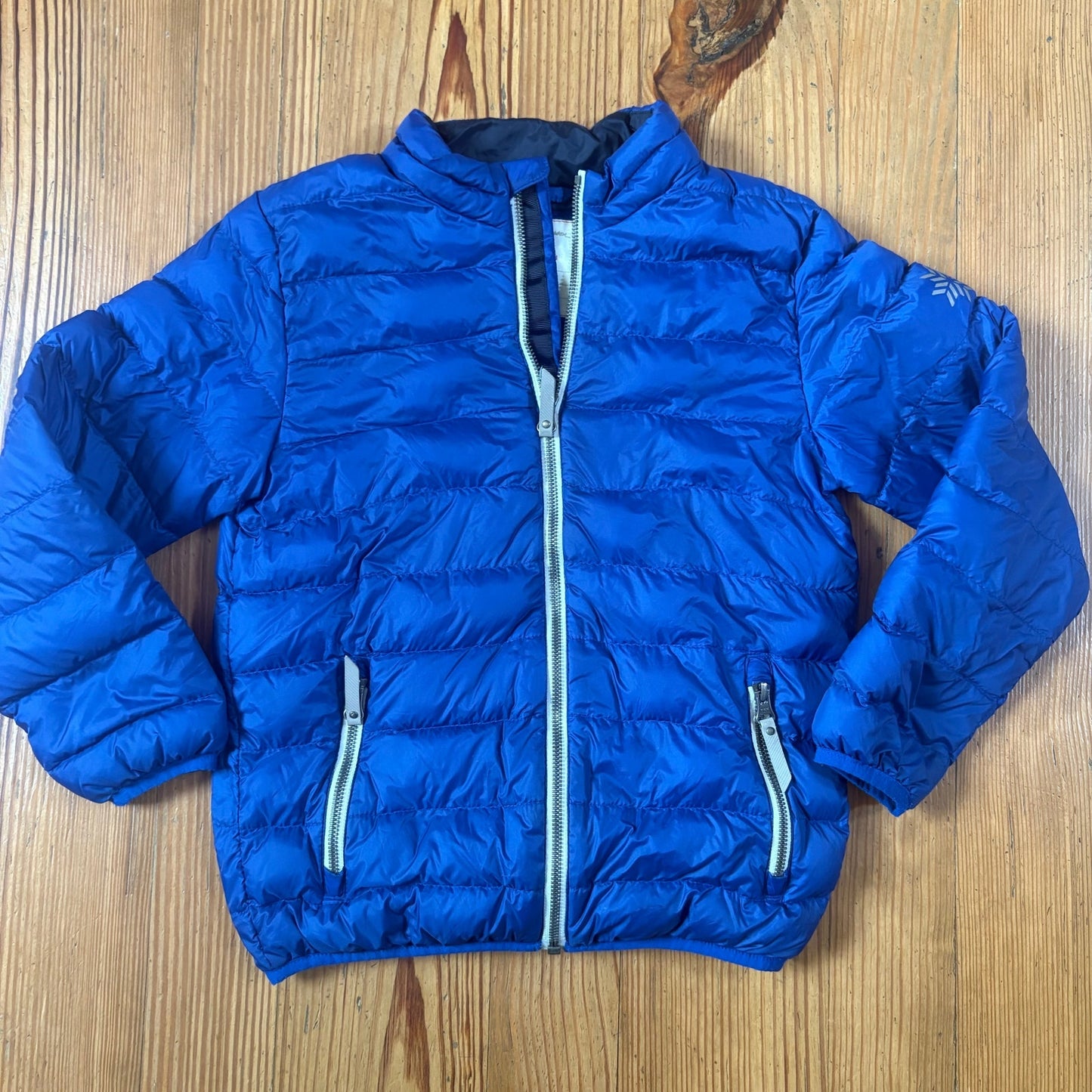 Hanna Andersson blue down full zip puffer kids coat SIZE 7