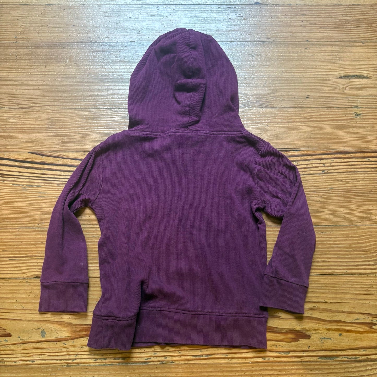 Kate Quinn Organics dark purple ribbed long sleeve hooded shirt SIZE 2T