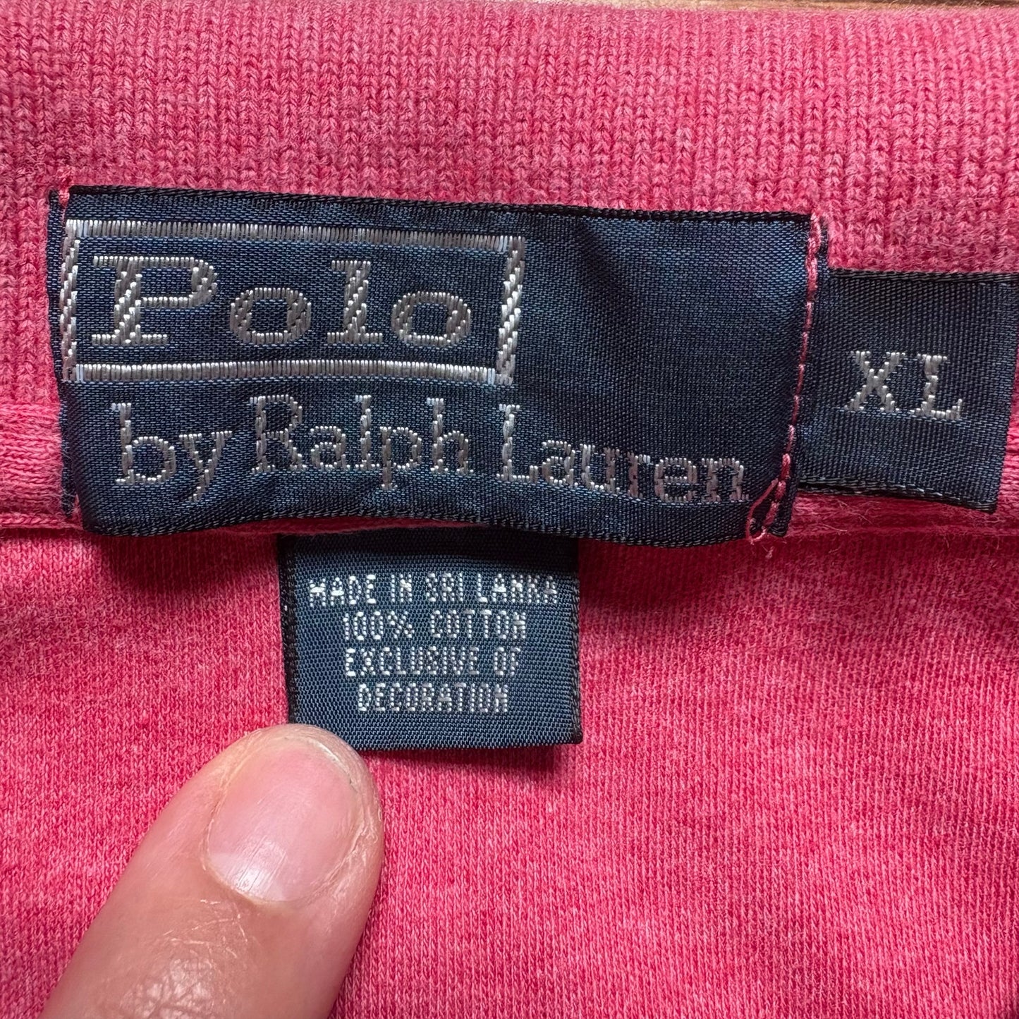 Polo Ralph Lauren pink salmon cotton short sleeve mens polo shirt SIZE XL