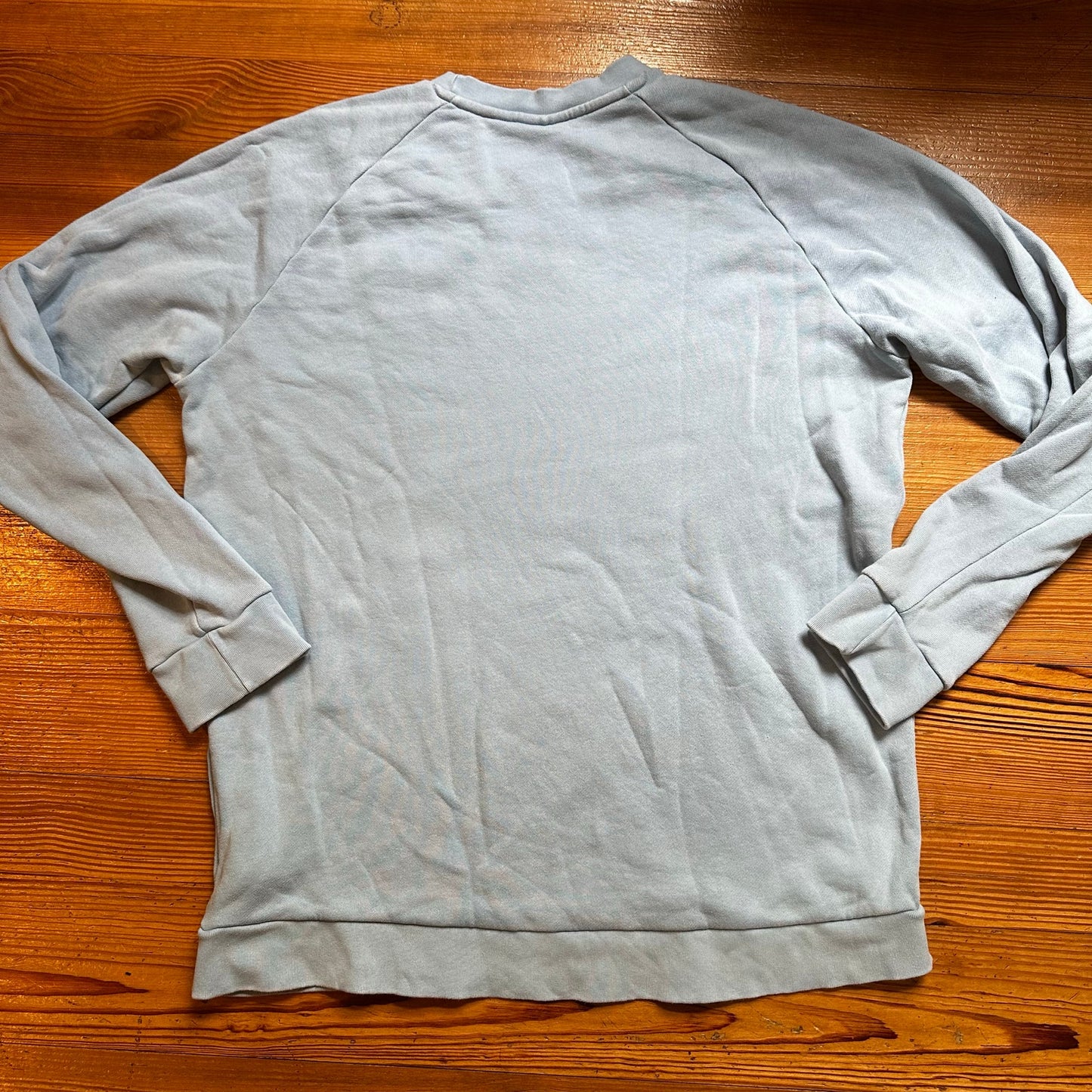 Adidas light blue logo oversized crew long sleeve sweatshirt SIZE XL