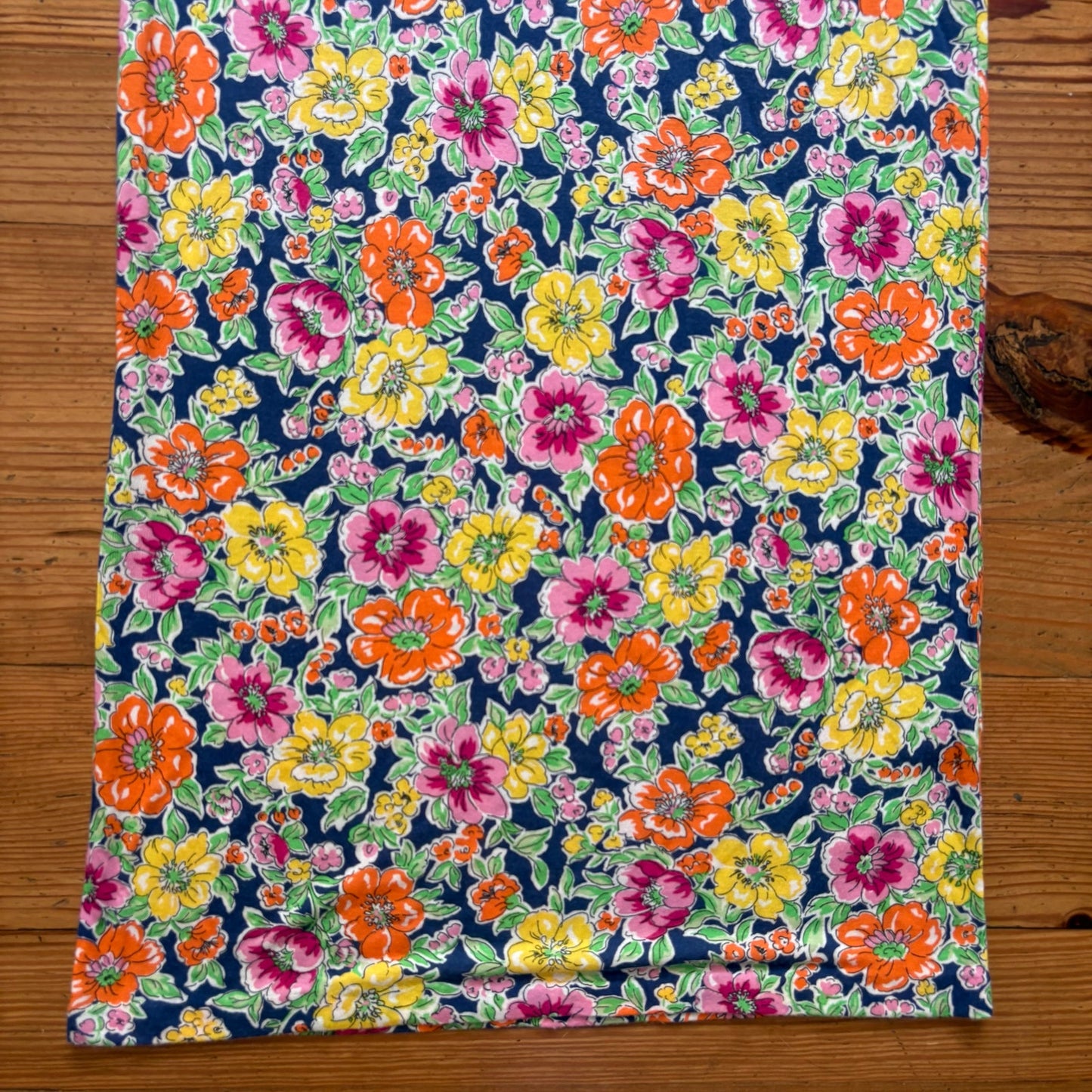 Ralph Lauren blue pink floral short sleeve modal dress SIZE S