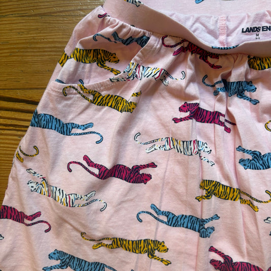 Lands' End light pink colorful tiger print girls elastic waist skort SIZE 10