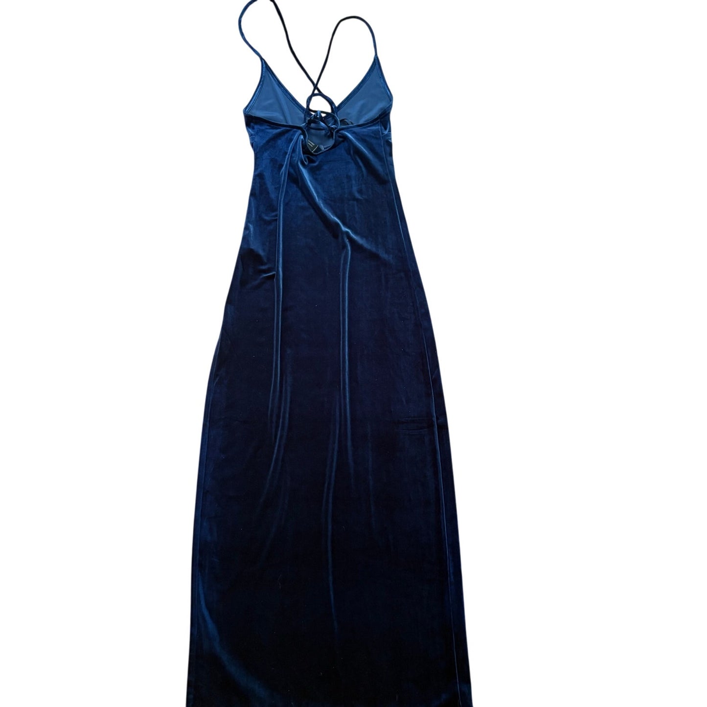 Forever 21 dark blue velvet low back bodycon maxi dress SIZE M
