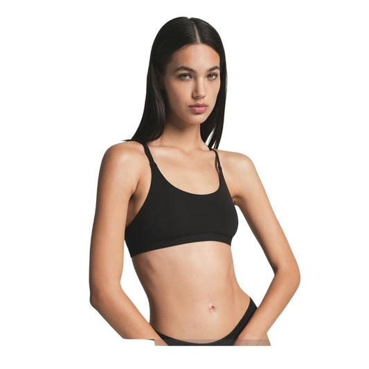 NWT SKIMS Fits Everybody scoop dark navy blue racerback seamless bralette SIZE L