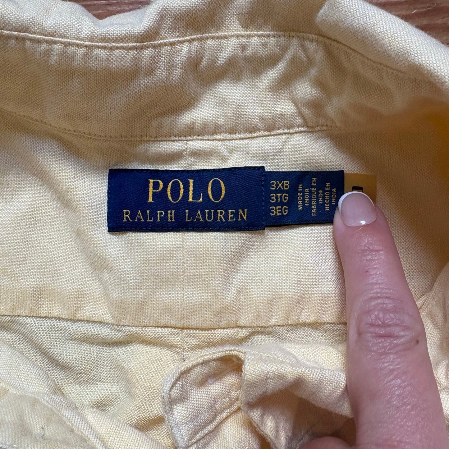 Polo Ralph Lauren pastel yellow short sleeve button up collar shirt SIZE 3XB