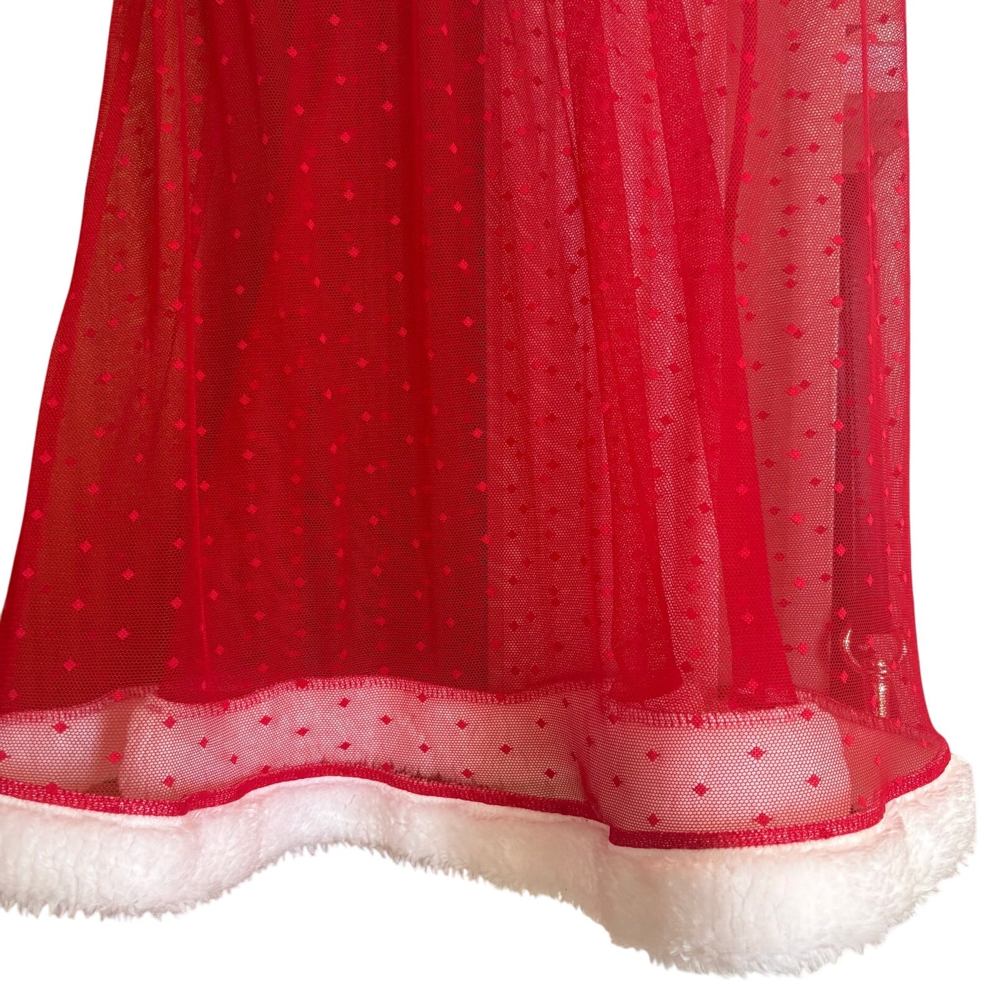 Carrie Amber red white Santa Christmas sheer lingerie dress SIZE M