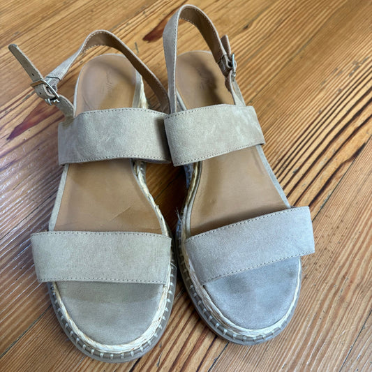 Universal Thread cream espadrille platform double strap sandals SIZE 10