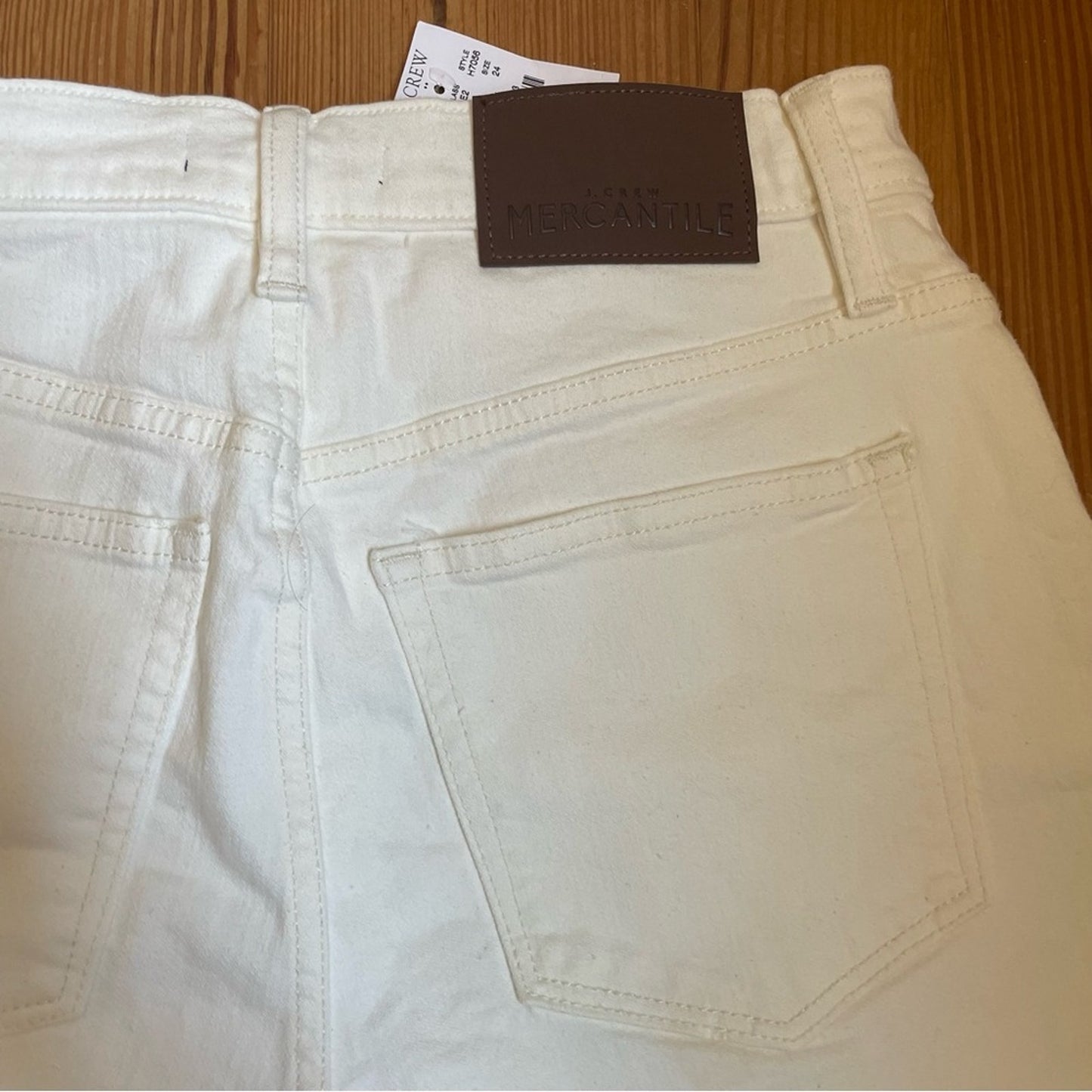 NWT J. Crew Mercantile white high rise cut off shorts SIZE 24