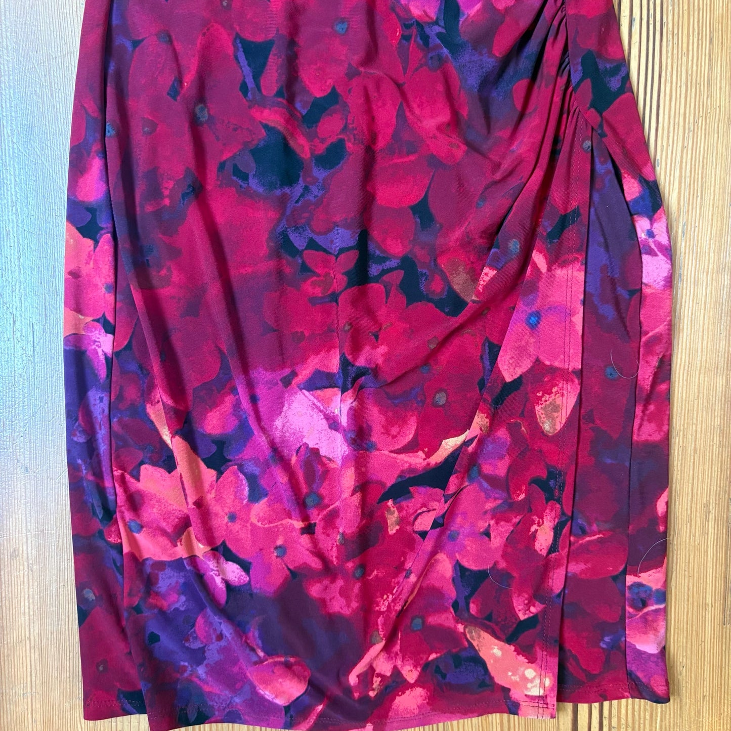 Ralph Lauren pink red floral cap sleeve ruched waist womens dress SIZE 4