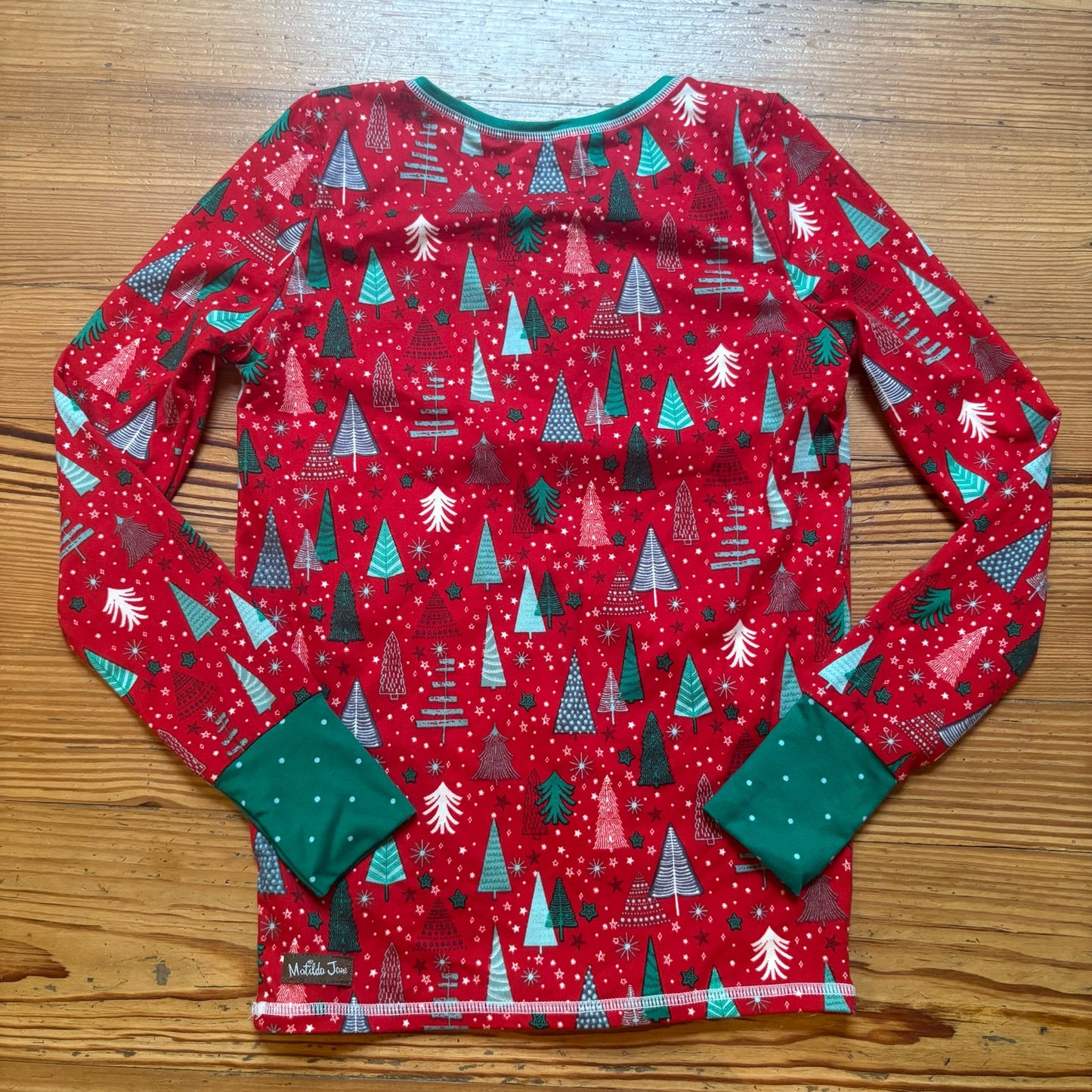 Matilda Jane red Christmas tree long sleeve pajama shirt SIZE 12