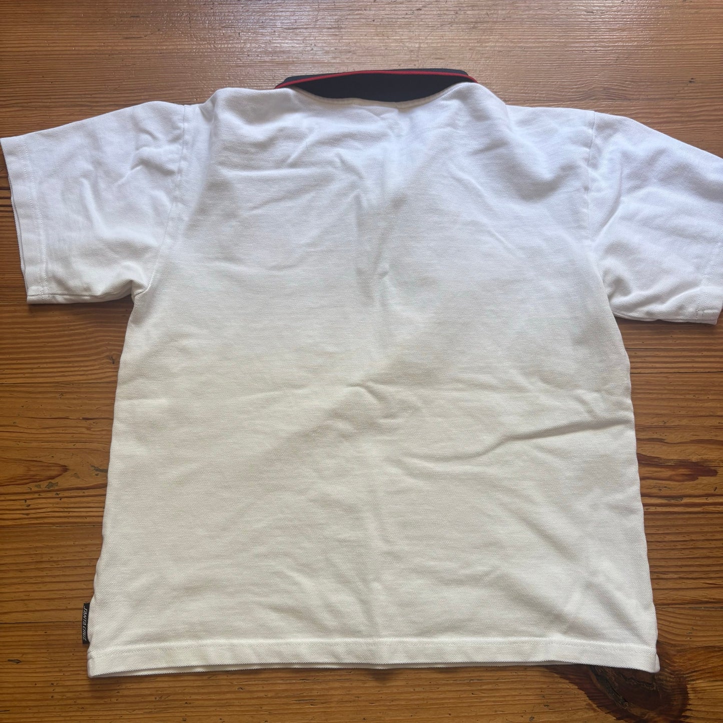 Santa Cruz white patch short sleeve polo womens shirt SIZE S