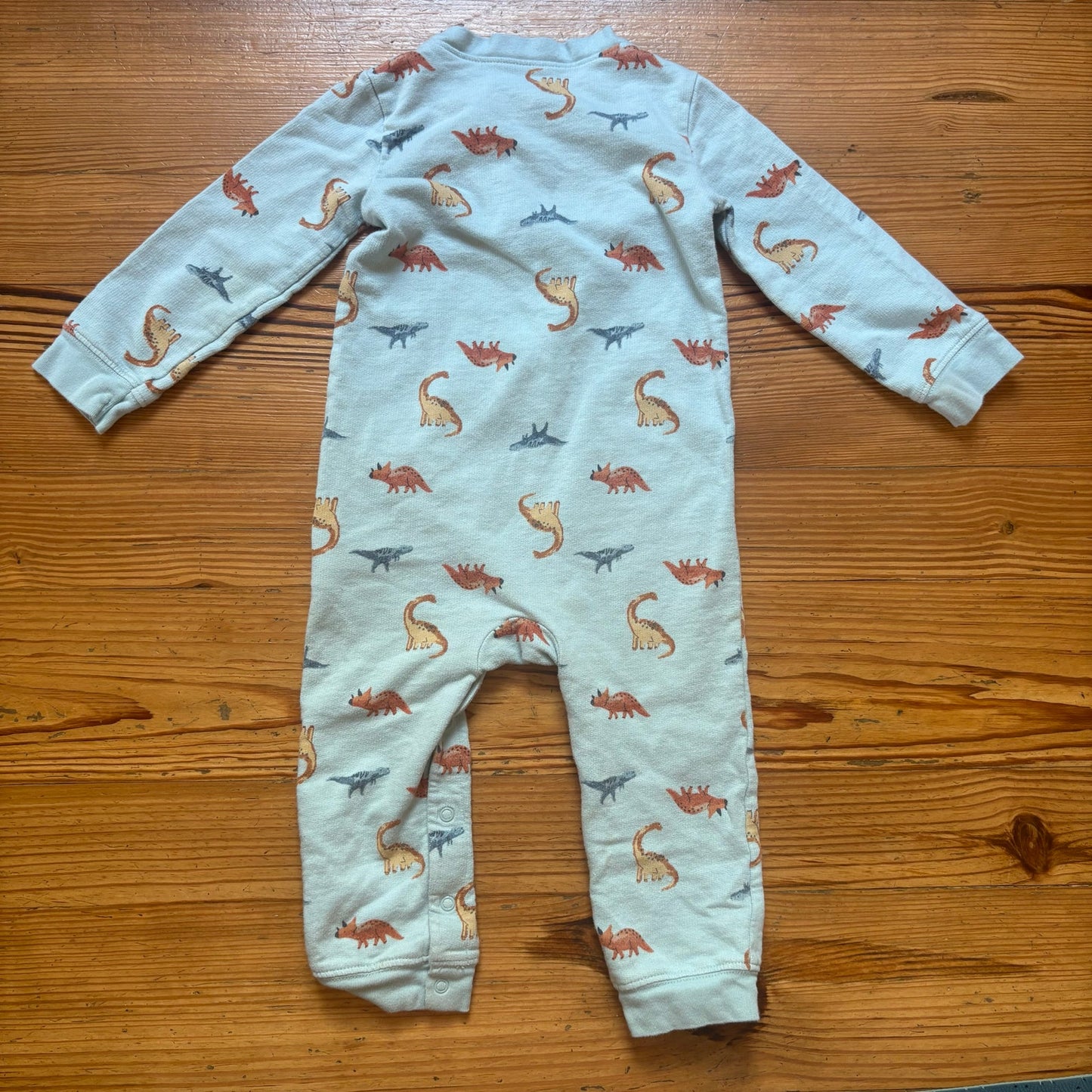 Carter's light blue dinosaur long sleeve pants boys one piece SIZE 24M