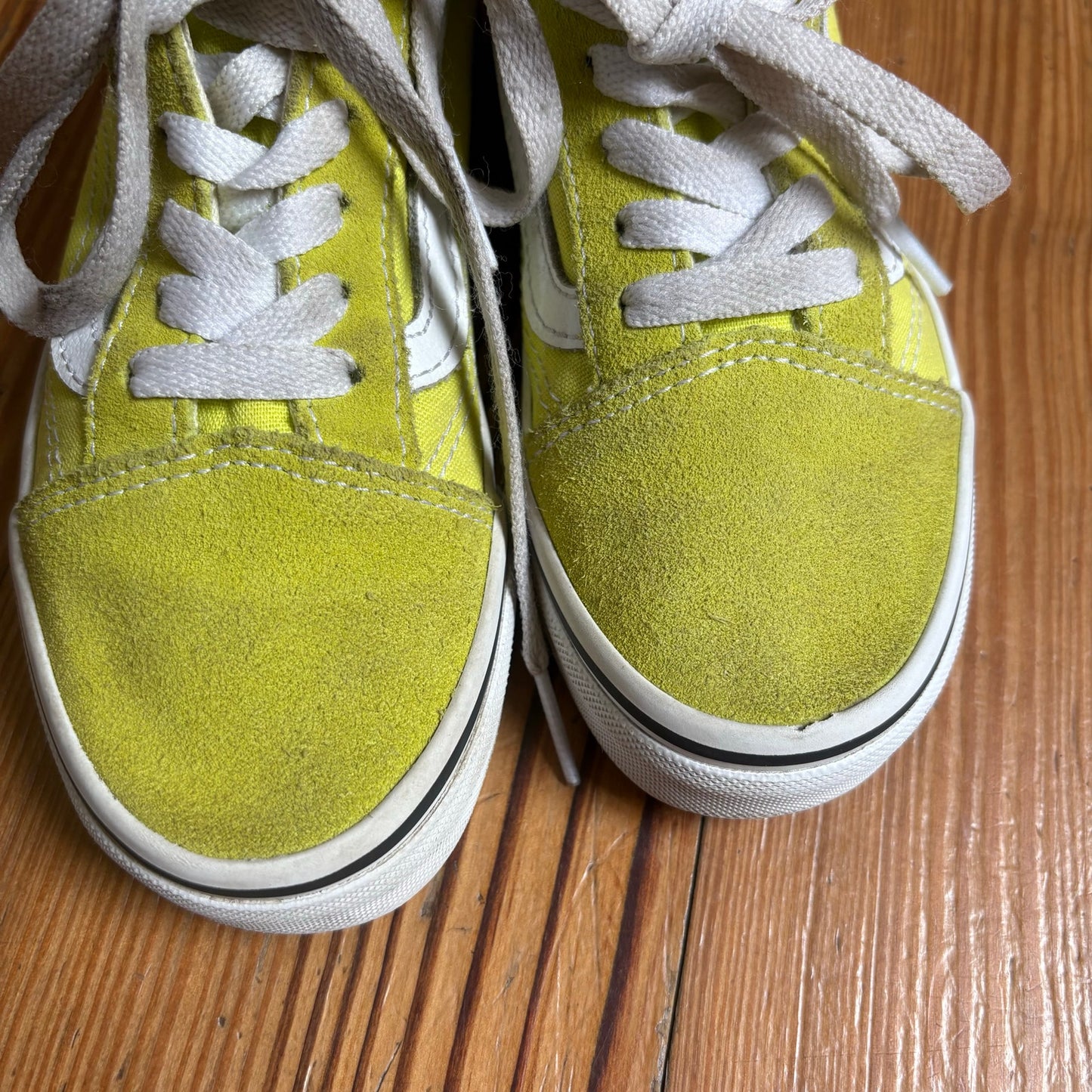VANS yellow suede white classic tie lace kids sneakers SIZE 1
