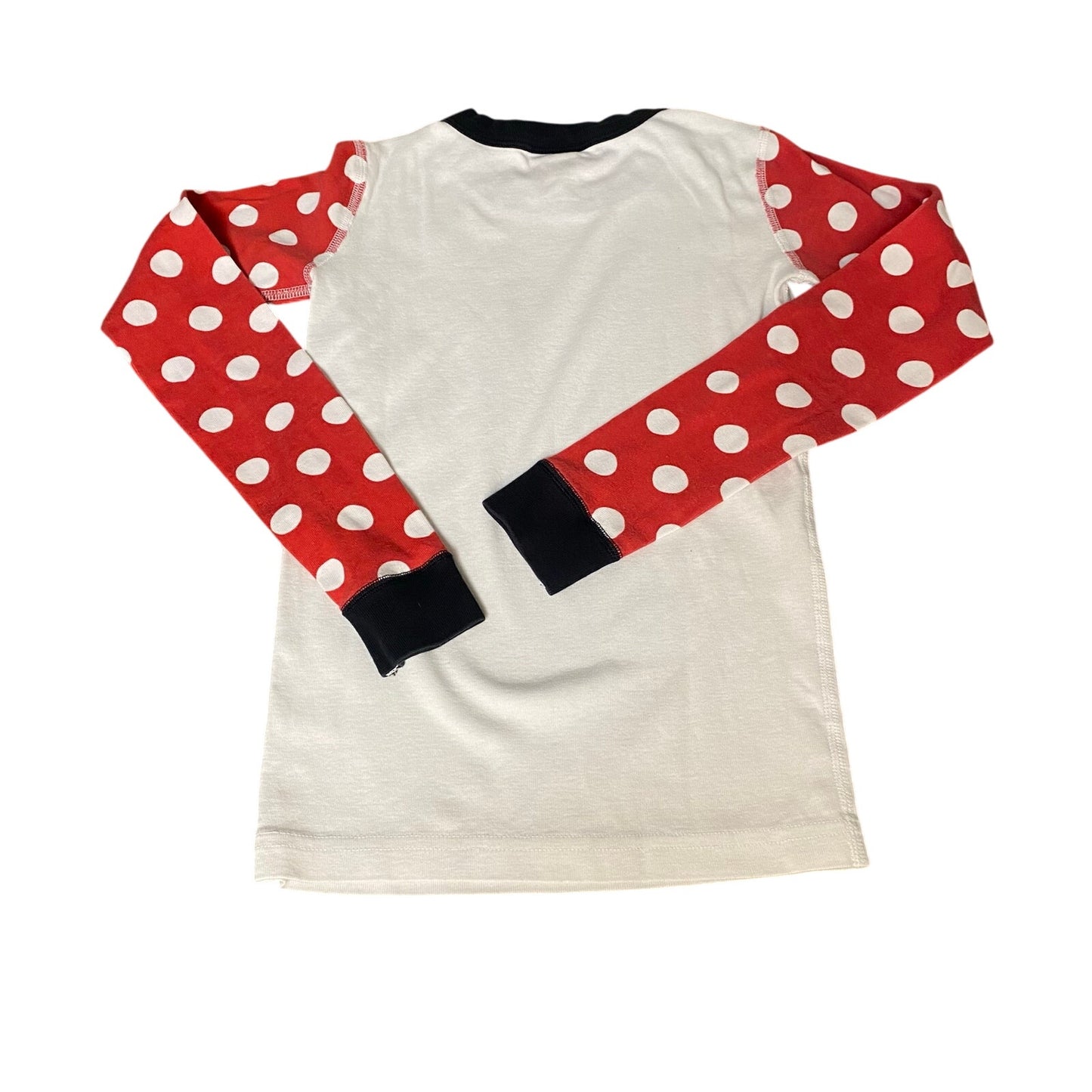 Hanna Andersson Minnie Mouse white polka dot long sleeve pajama shirt SIZE 10