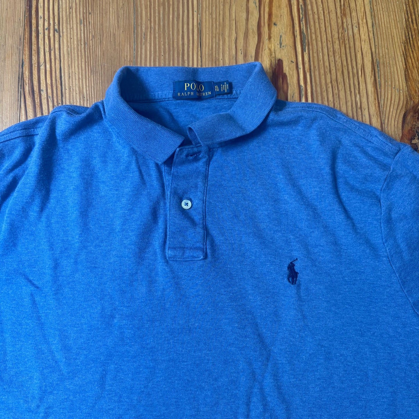 Polo Ralph Lauren blue navy pony short sleeve cotton mens polo shirt SIZE XL