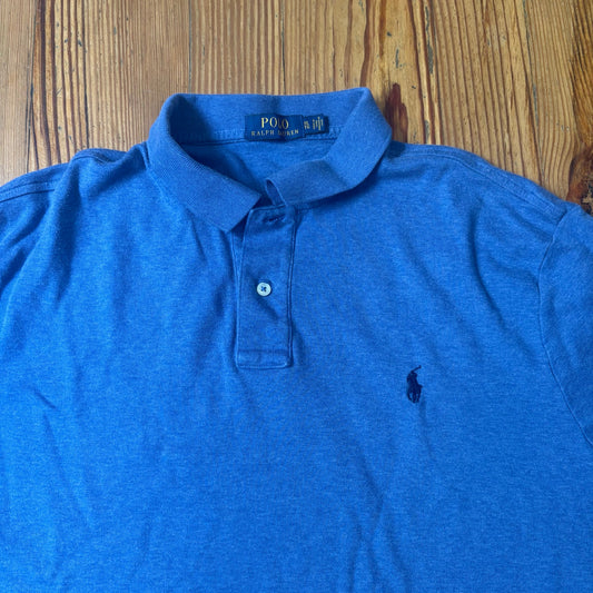 Polo Ralph Lauren blue navy pony short sleeve cotton mens polo shirt SIZE XL