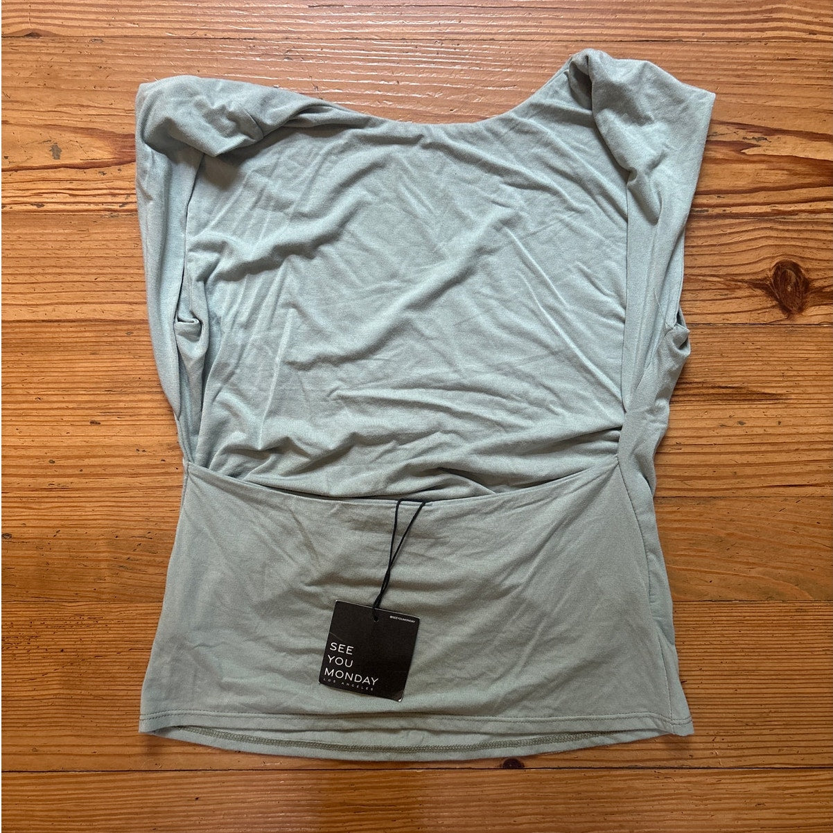 NWT See You Monday light mint green open back tank SIZE XL