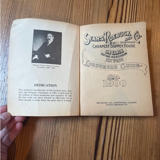 Sears Roebuck and Co. Consumers Guide Fall 1900 reprint catalog