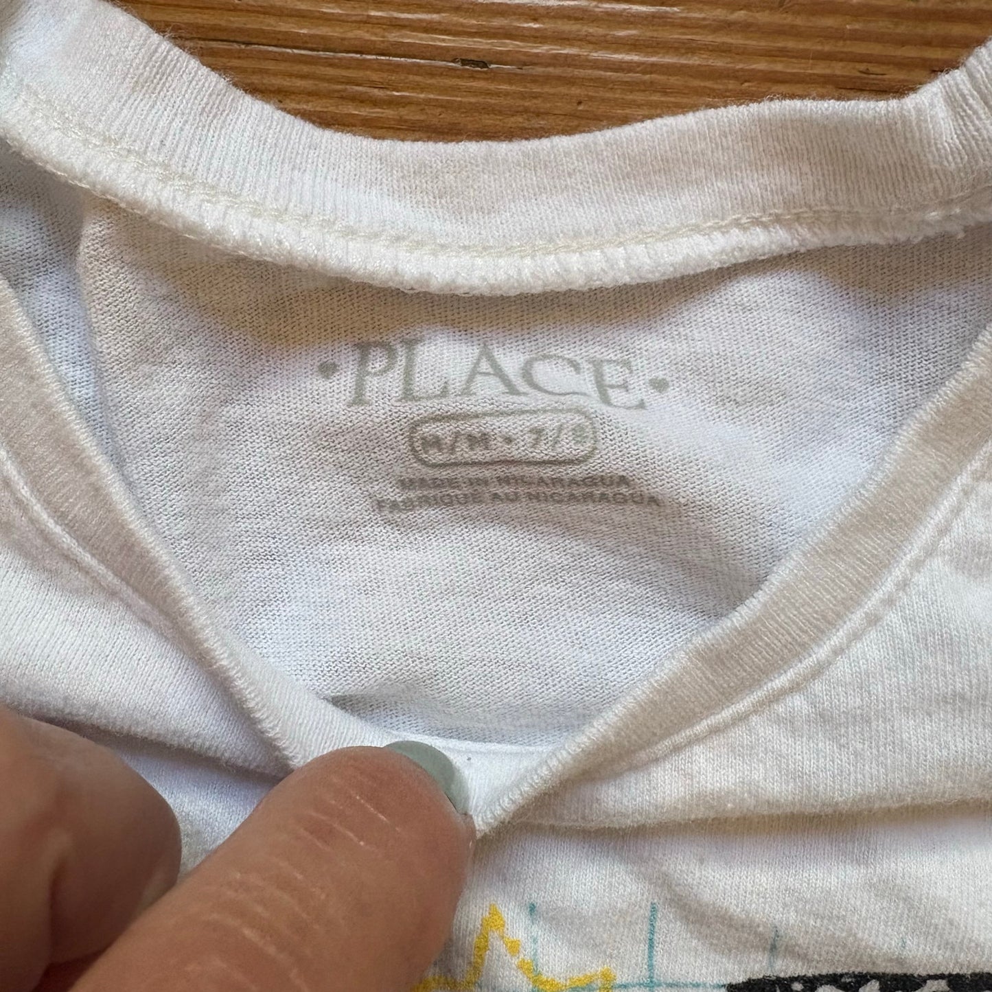 The Children's Place first day of school white short sleeve graphic shirt SIZE M