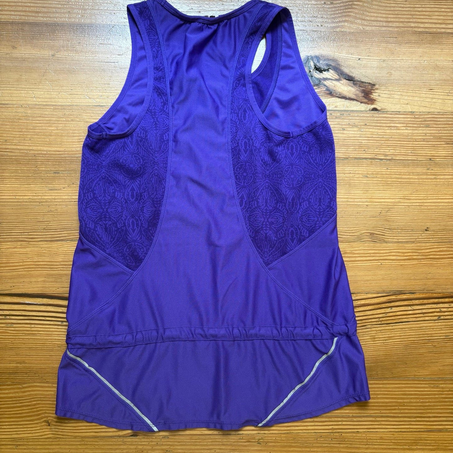 Athleta dark purple lace accents athletic tank top SIZE S