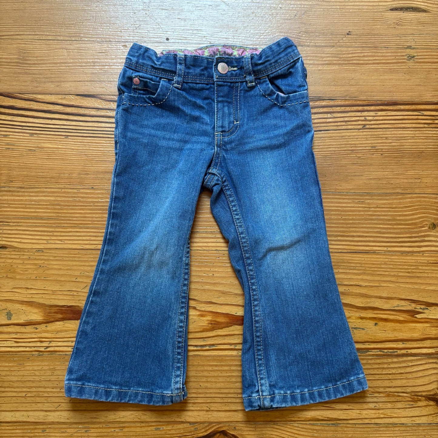 Genuine Kids dark wash adjustable waist flare toddler jeans SIZE 24M