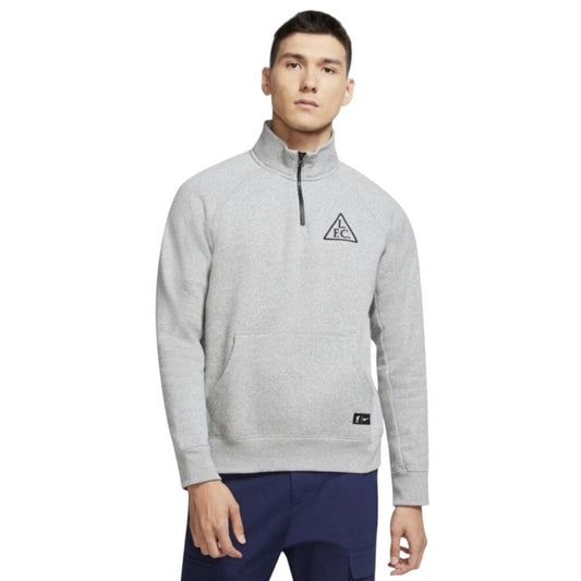 Nike Liverpool gray half zip mock neck fleece sweater SIZE S