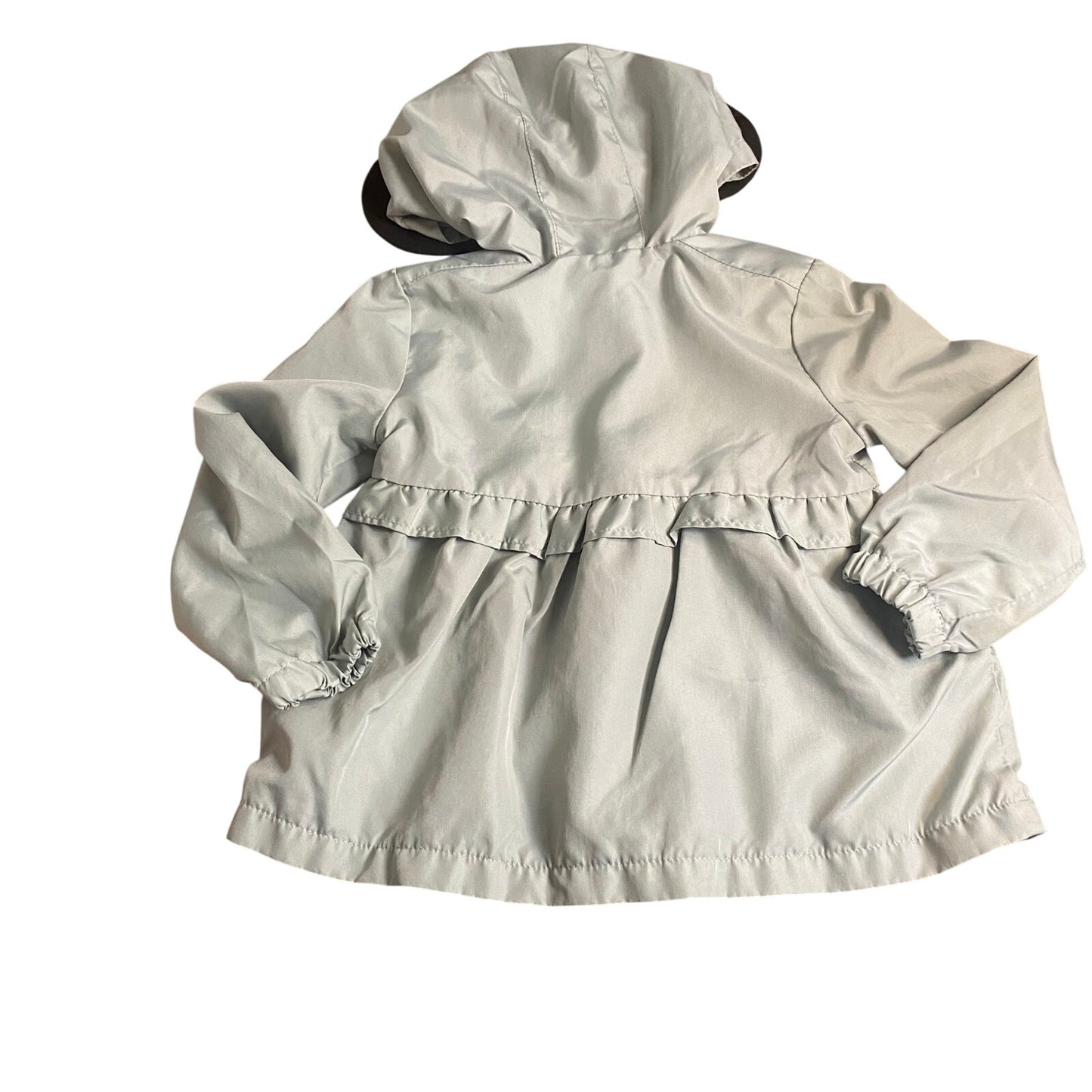 Disney Minnie Mouse light green ears hood full zip ruffle light jacket SIZE 3T