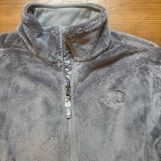 The North Face light gray fleece full zip womens sweater SIZE L