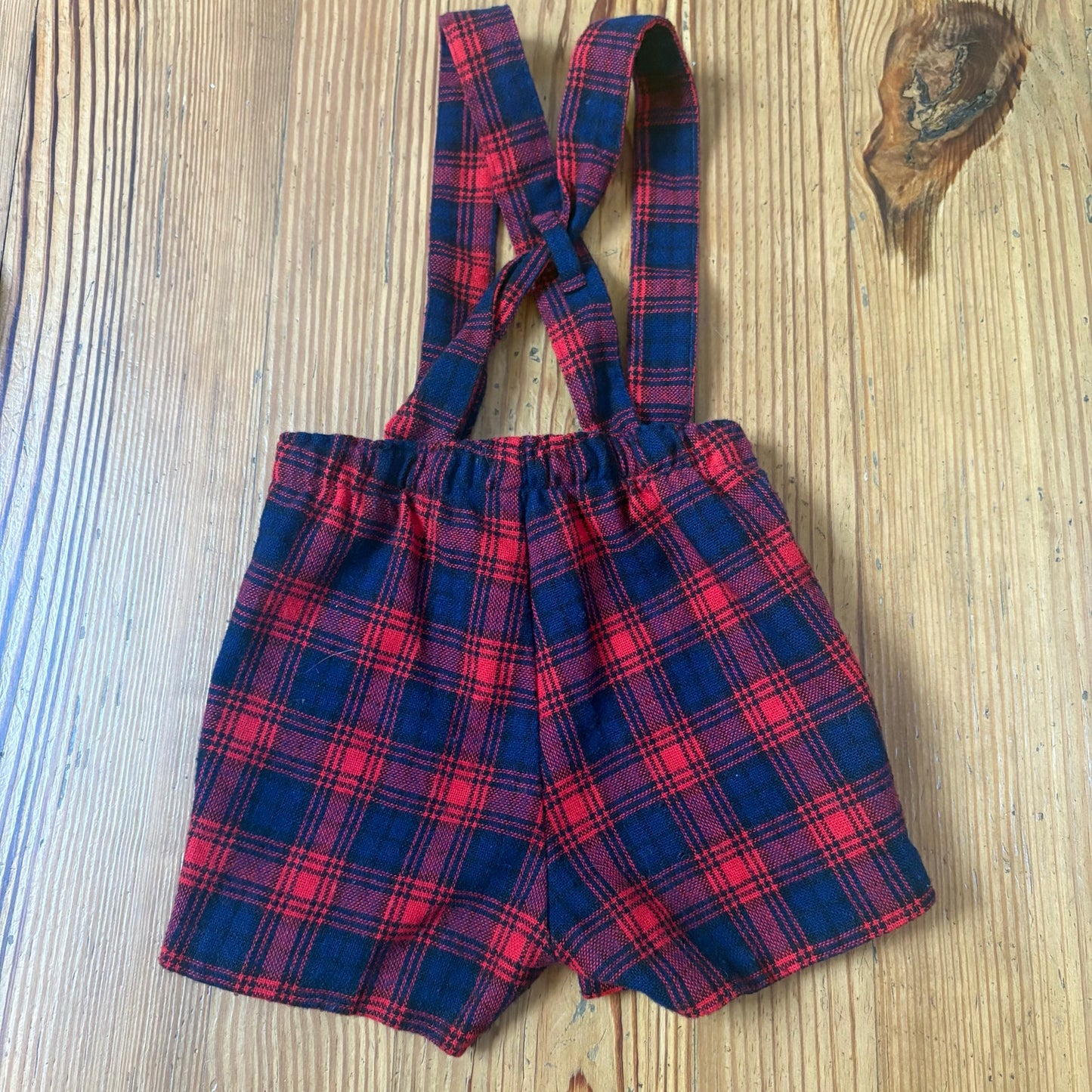 Jack Tar 90s wool blue jacket red check overall shorts boys set SIZE 2T
