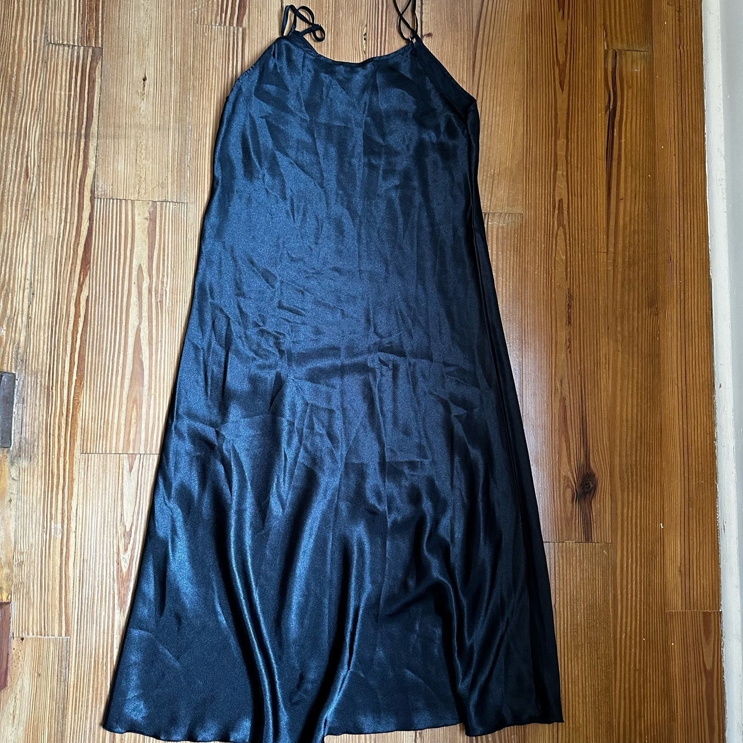 Shein black midi slip dress SIZE S