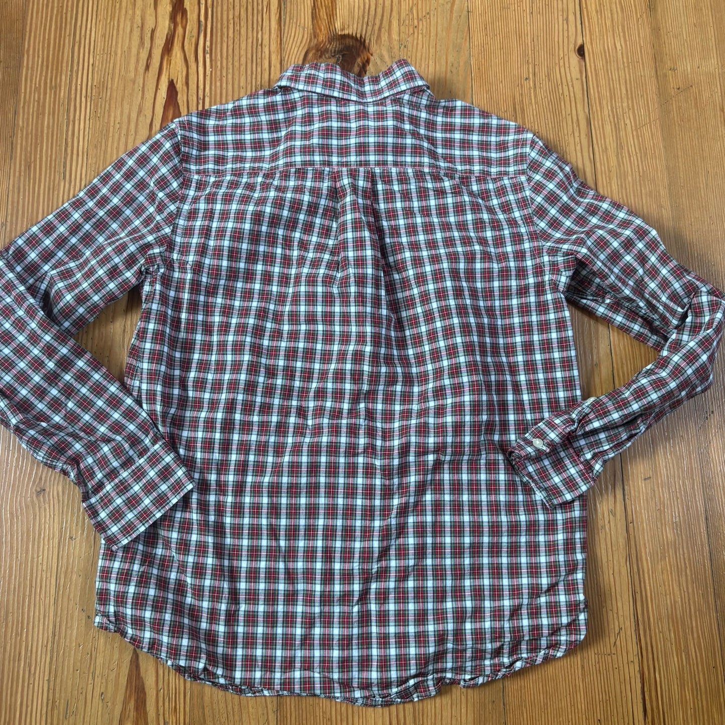 Polo Ralph Lauren red white plaid long sleeve button up boys shirt SIZE L
