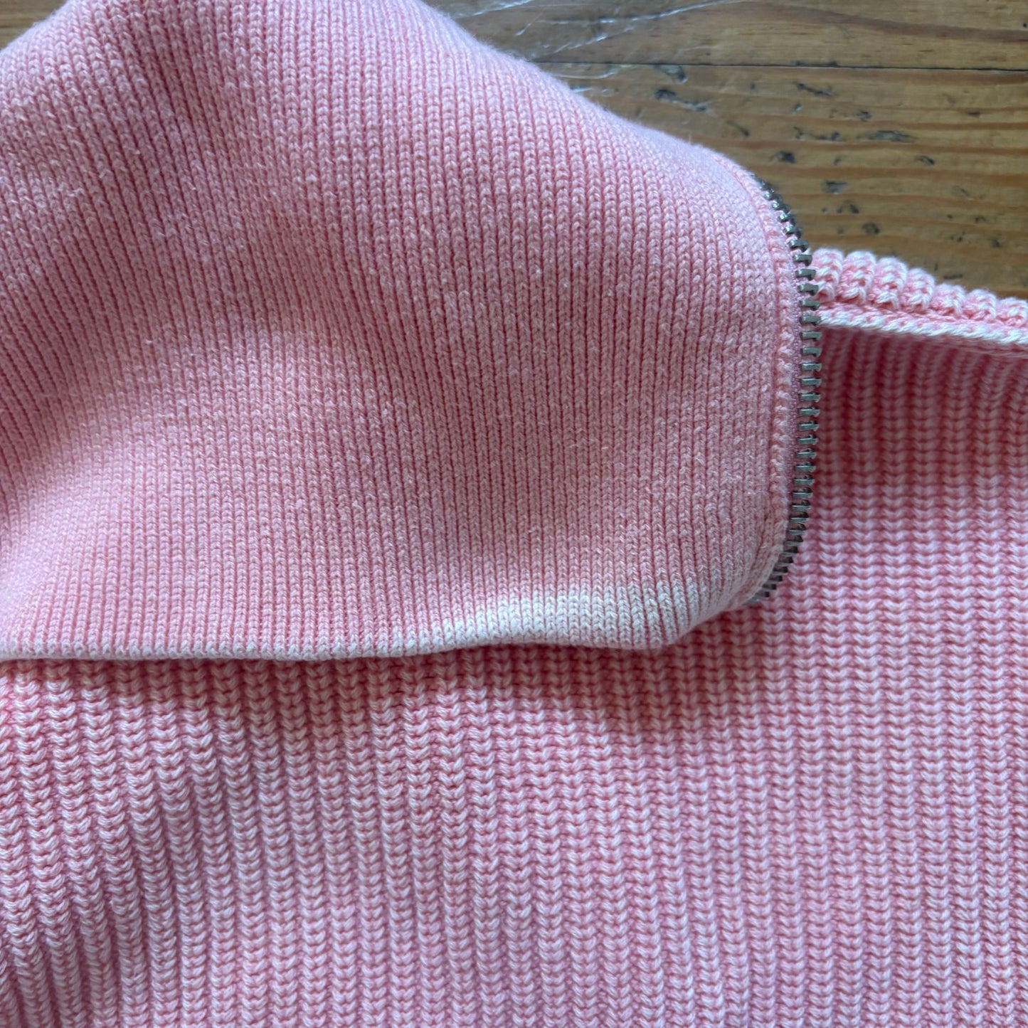 Aerie light pink henley quarter zip oversized knit sweater SIZE S