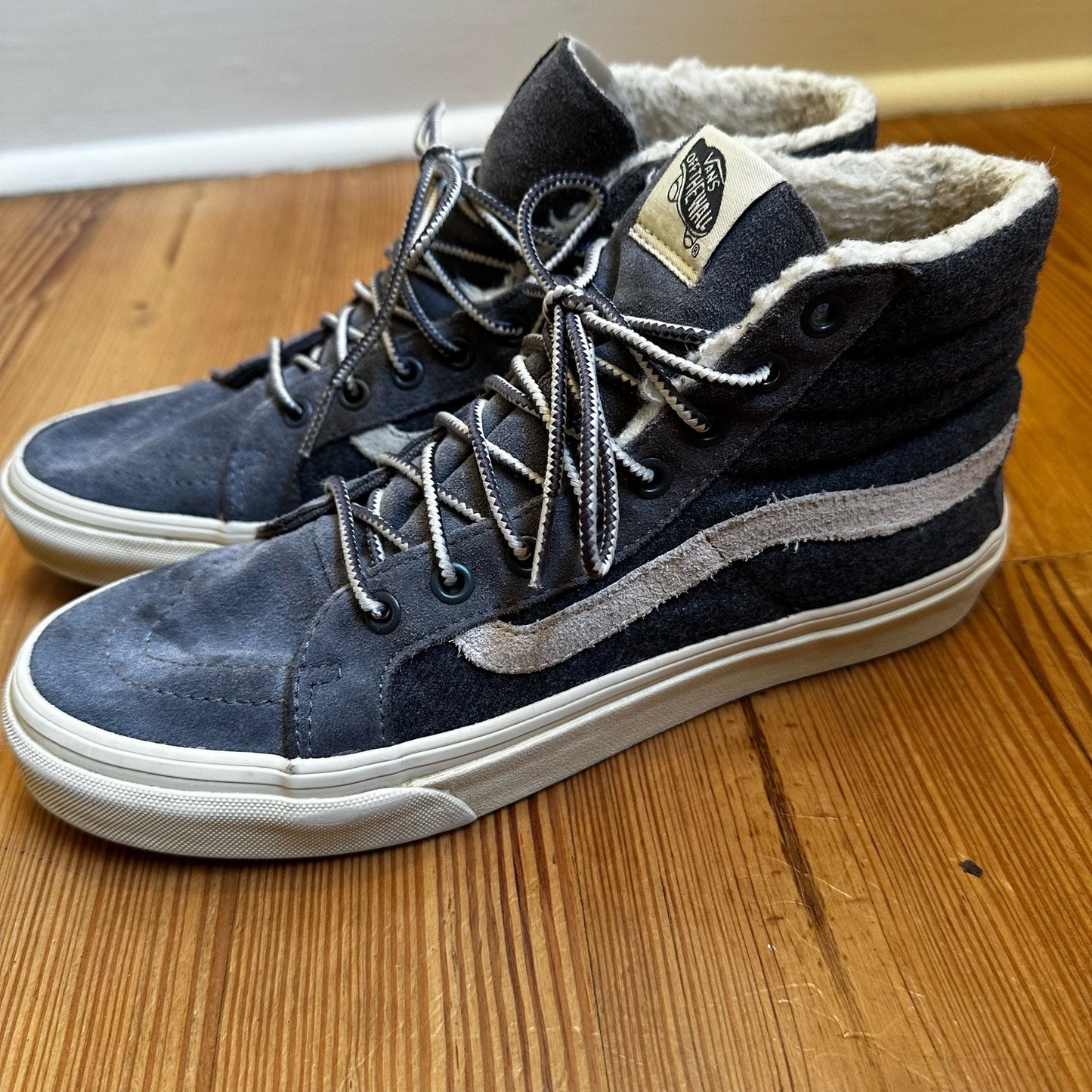 Vans Sk-8 unisex scotchguard gray sherpa lined high top sneakers SIZE M7.5, W9