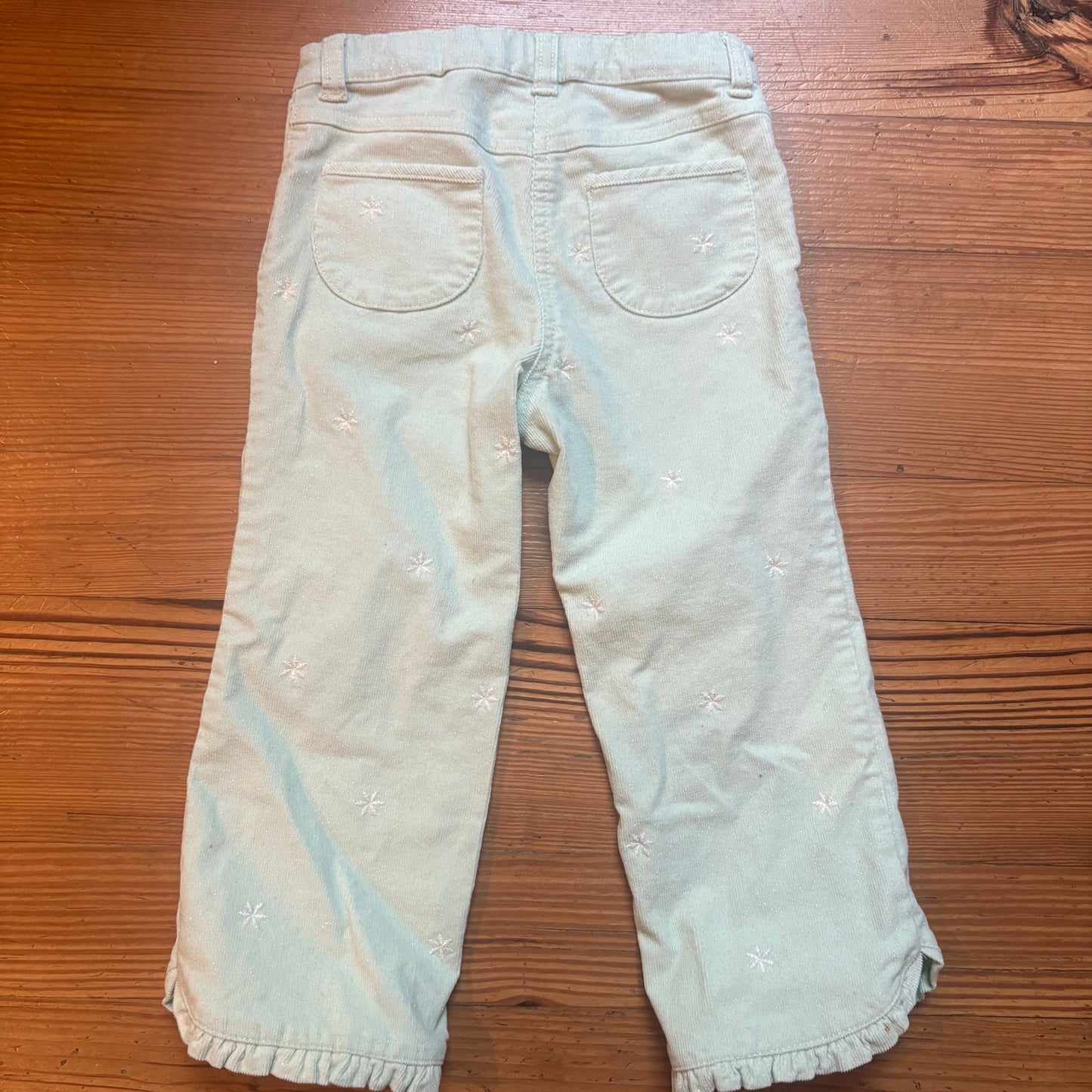 Gymboree 90s mint green snowflake glitter corduroy pants SIZE 3T