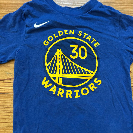 Nike Golden State Warriors navy blue yellow Curry 30 short sleeve shirt SIZE 4