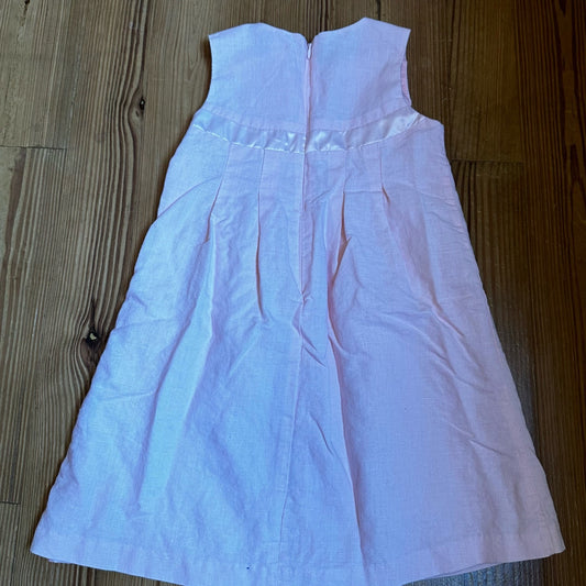 Old Navy pink linen bow fit flare midi dress SIZE 5T