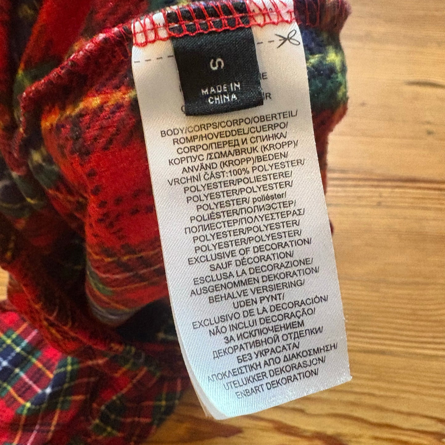 Ralph Lauren red blue plaid plaid fleece long sleeve pant sleep set SIZE S